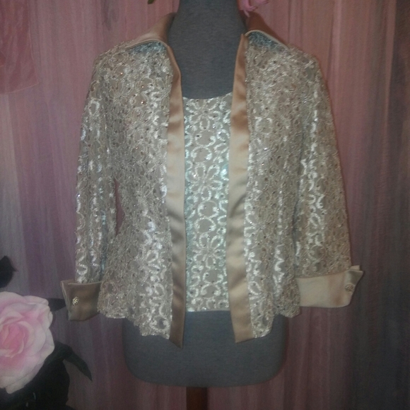 Fancy Vintage Lace Holiday Twinset - Picture 1 of 8
